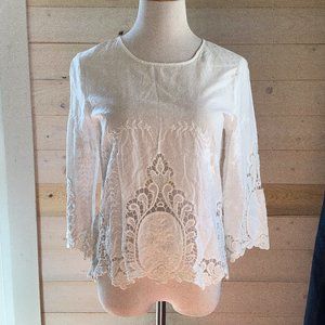 Cynthia Rowley White Lace Blouse